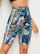 Striped Side Tropical Cycling Shorts