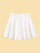 Button Front Belted Flare Skirt