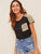 Contrast Sequins Pocket Tee