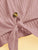 Ruffle Armhole Knot Hem Rib-knit Tee