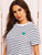 Cactus Embroidered Striped Tee