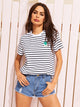 Cactus Embroidered Striped Tee