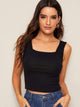 Rib Knit Thick Strap Top