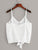 Lace Insert Knot Hem Cami Top