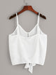 Lace Insert Knot Hem Cami Top