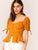 Button Through Shirred Heart Print Peplum Top