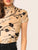 Mock-Neck Plants Print Tie Dye Top