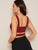 Crisscross Waist Striped Crop Top