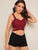 Crisscross Waist Striped Crop Top