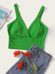 Surplice Neck Wide Hem Bralet Top