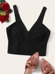 Surplice Neck Wide Hem Bralet Top