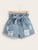 Ripped Rolled Hem Denim Shorts