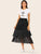 Polka Dot Tiered Layered Ruffle Hem Skirt