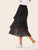 Polka Dot Tiered Layered Ruffle Hem Skirt