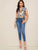 Floral Print V-cut Neck Dip Hem Top