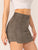 Stepped Side Suede Bodycon Skirt