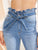 Paperbag Waist Bleach Wash Skinny Jeans