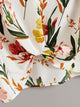 Ruffle Armhole Twist Hem Floral Top