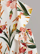 Ruffle Armhole Twist Hem Floral Top