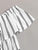 Off Shoulder Flounce Trim Striped Romper