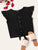 Ruffle Armhole Knot Hem Rib-knit Tee