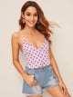 Striped and Confetti Heart Print Cami Top