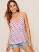 Striped and Confetti Heart Print Cami Top