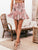 Simplee Drawstring Waist Floral Print Godet Skirt