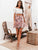 Simplee Drawstring Waist Floral Print Godet Skirt