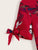 Plants Print Knot Cuff Ruffle Hem Blouse
