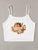 Figure Print Crop Cami Top