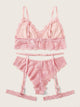Floral Lace Garter Lingerie Set