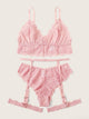 Floral Lace Garter Lingerie Set