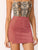 Stepped Side Suede Bodycon Skirt