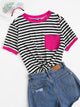 Pocket Patched Striped Ringer Tee
