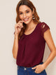 Contrast Lace Sleeve Blouse