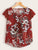 Contrast Lace Cuff Floral Print Blouse