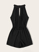Drawstring Waist Cut Out Tie Back Romper