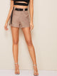 Dual Pocket Self Waist Utility Shorts