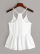 Eyelet Embroidery Peplum Cami Top