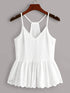 Eyelet Embroidery Peplum Cami Top