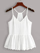 Eyelet Embroidery Peplum Cami Top