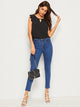 Cutout Neck Scalloped Armhole Shell Top