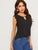 Cutout Neck Scalloped Armhole Shell Top