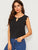 Cutout Neck Scalloped Armhole Shell Top