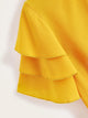 Layered Sleeve Knot Hem Blouse