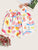 Fruit Print Paper Bag Belted Shorts