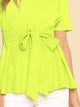 SHEIN Neon Lime Keyhole Back Belted Top