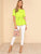 SHEIN Neon Lime Keyhole Back Belted Top