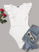 Ruffle Armhole Solid Bodysuit